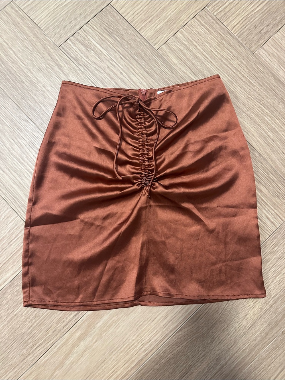 Princess Polly Satin Mini Skirt - Rust